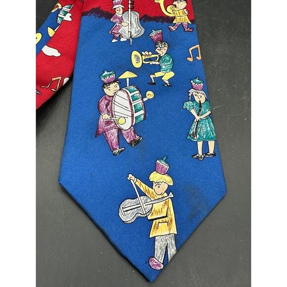 Vintage Save the Children Tie Troy Universal Music 100% Silk - Picture 2 of 5